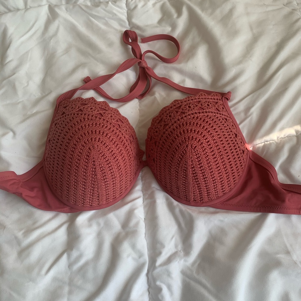 Coral crochet bikini top 36DD